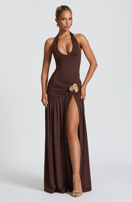 Saira Maxi Skirt - Plum Brown